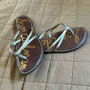 Sam Edelman gold flip flops
